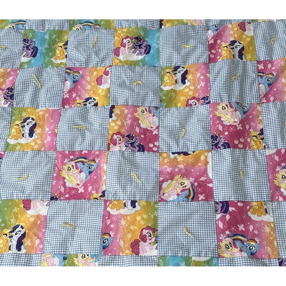 Handmade My Little Pony Quilt Pinkie Pie Rainbow Dash Fluttershy Cotton Blanket